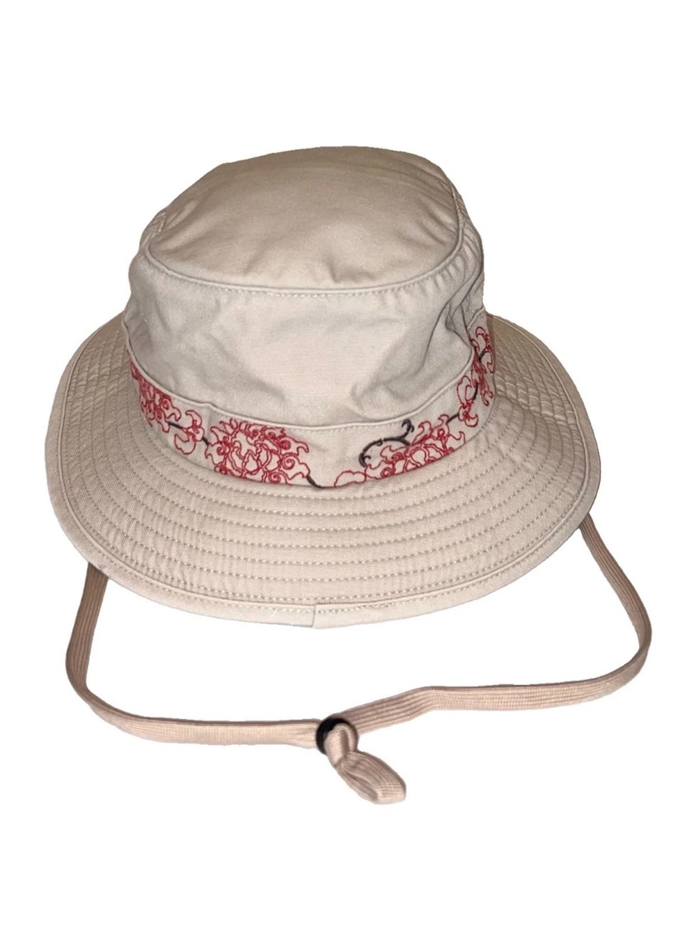 REI Women’s Embroidered Floral Organic Cotton Sun / Bucket Hat Sz Small